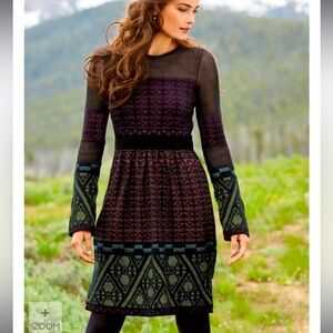 Imani Pima Cotton Colorful Geometric Sweater Dress